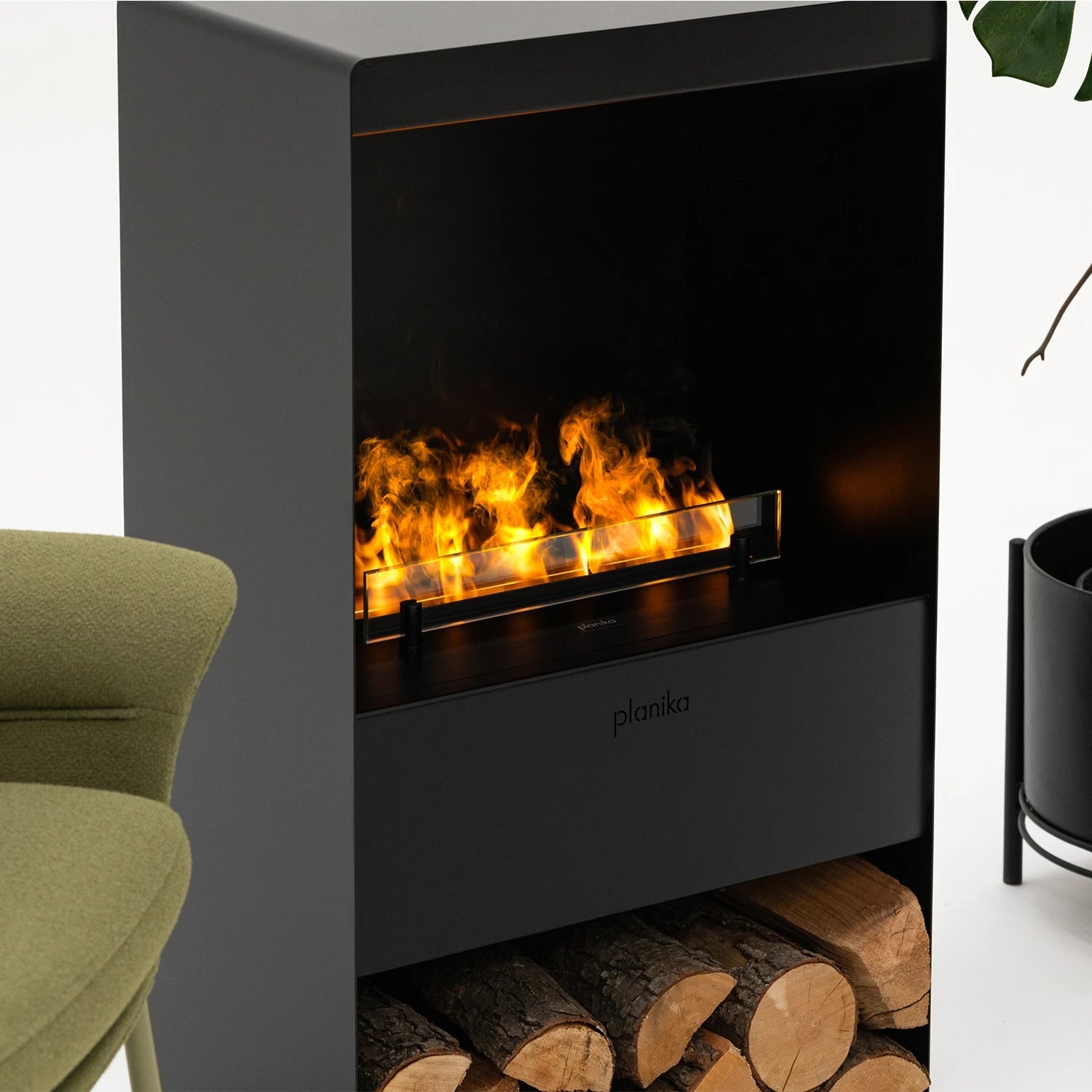 Planika Fires Steamy Water Vapour Opti-myst Fireplace in Black