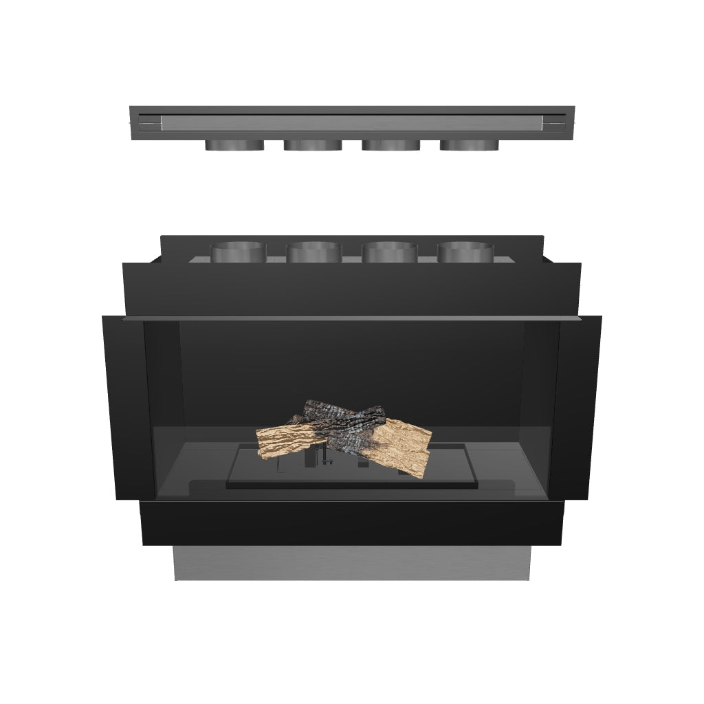 Flogs Box 1000 de un solo lado (ventilación en la habitación) - Chimenea de bioetanol