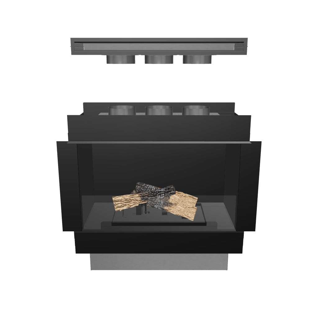 Flogs Box 800 de un solo lado (ventilación en la habitación) - Chimenea de bioetanol