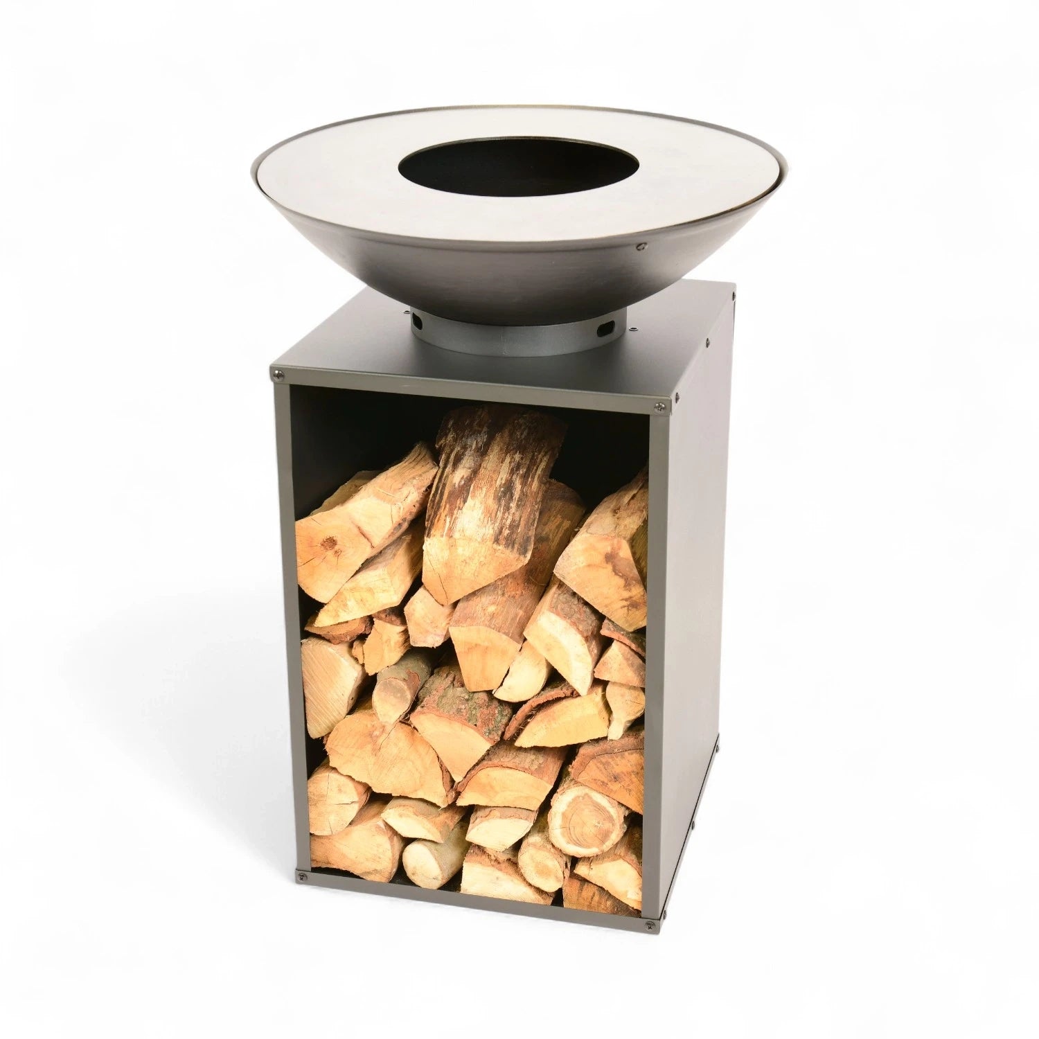 Cuenco de fuego Onyx con parrilla y almacenamiento para leña - Ø60