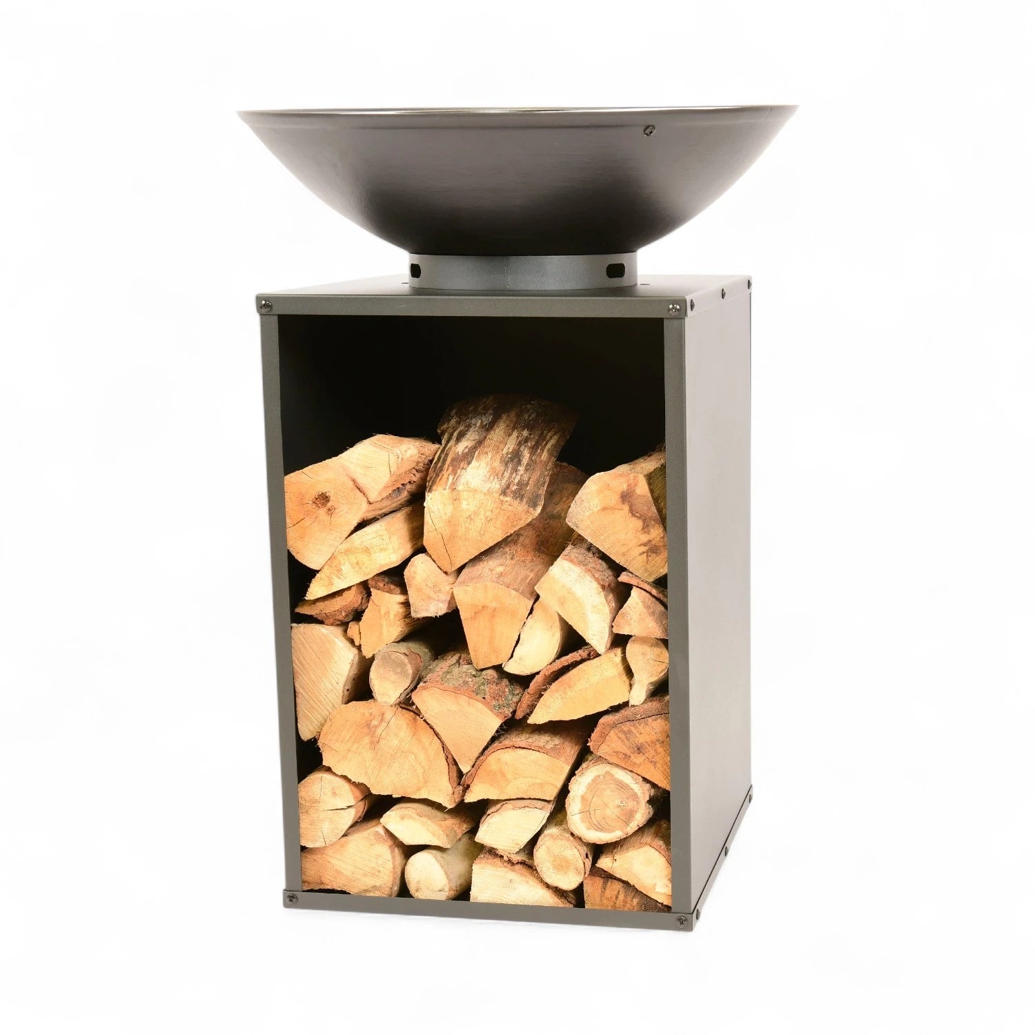 Cuenco de fuego Onyx con parrilla y almacenamiento para leña - Ø60