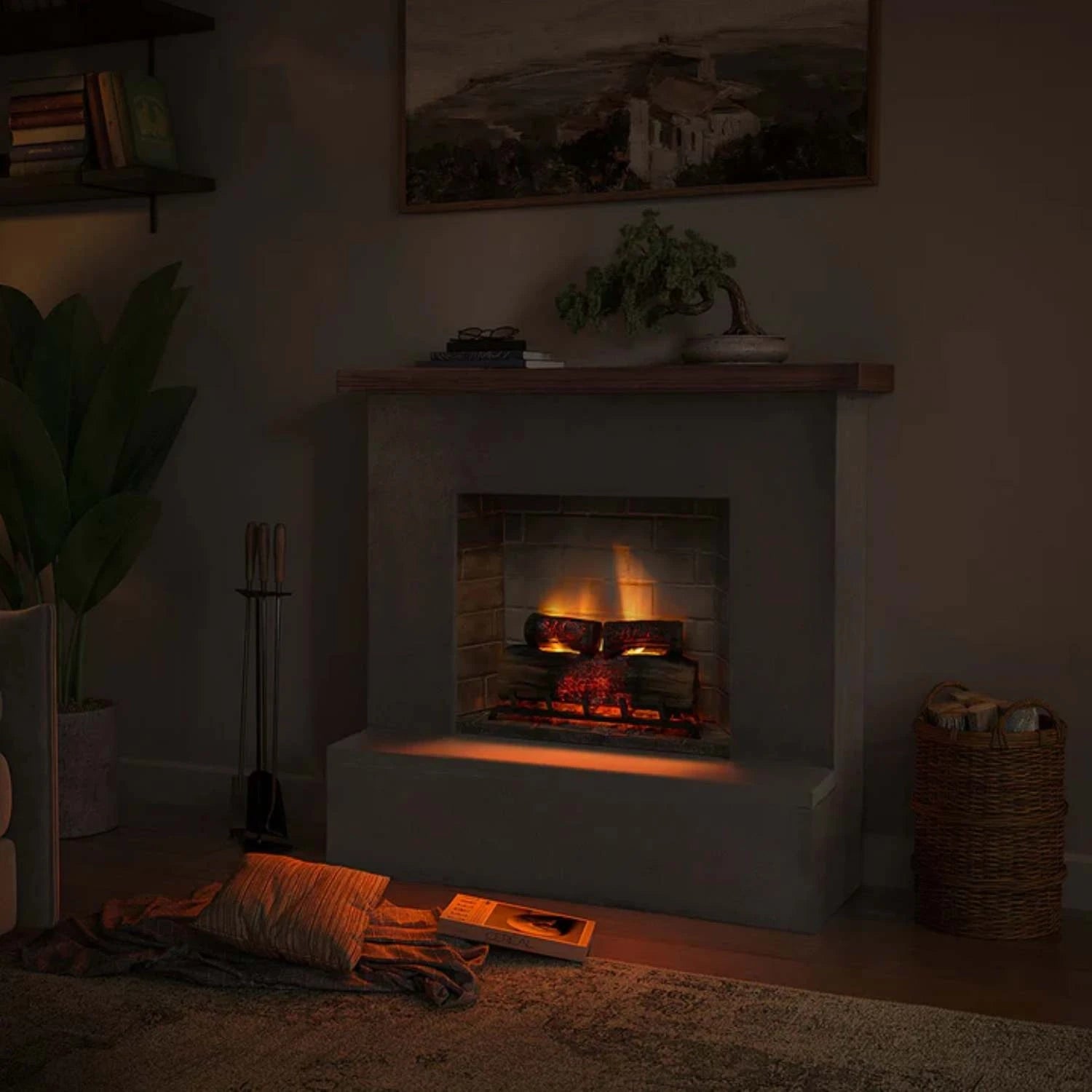 Rolf - Chimenea eléctrica en Gris hormigón