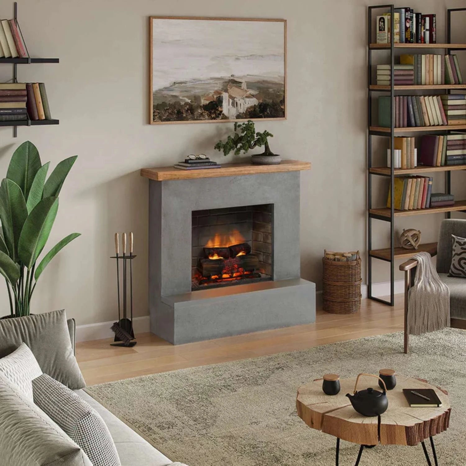 Rolf - Chimenea eléctrica en Gris hormigón