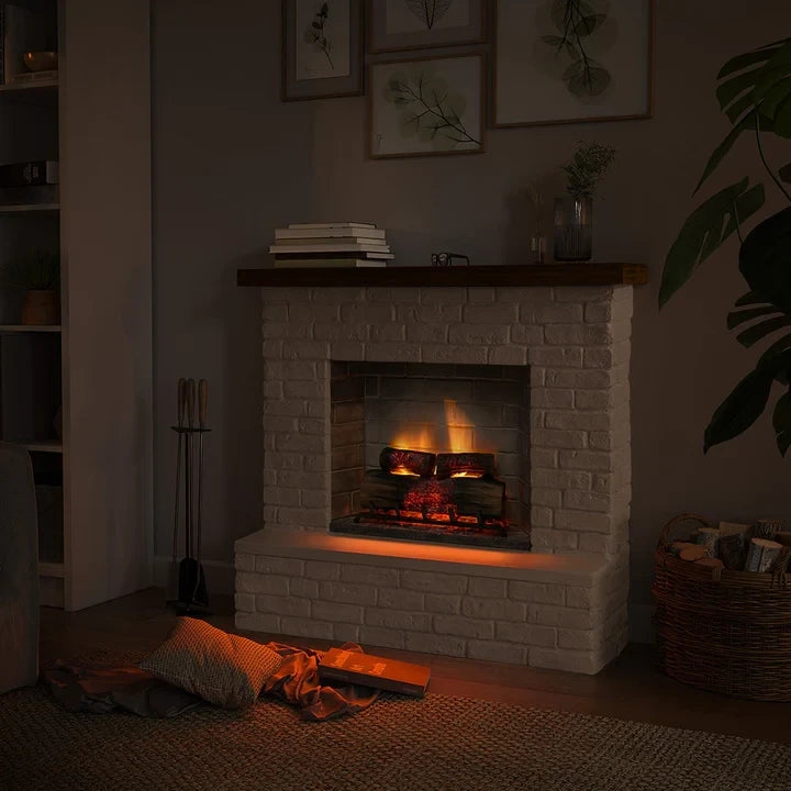 Rolf - Chimenea eléctrica de Ladrillo blanco