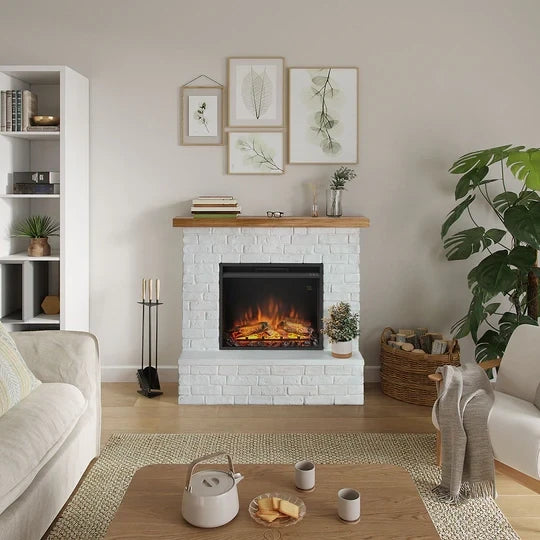 Rolf - Chimenea eléctrica de Ladrillo blanco