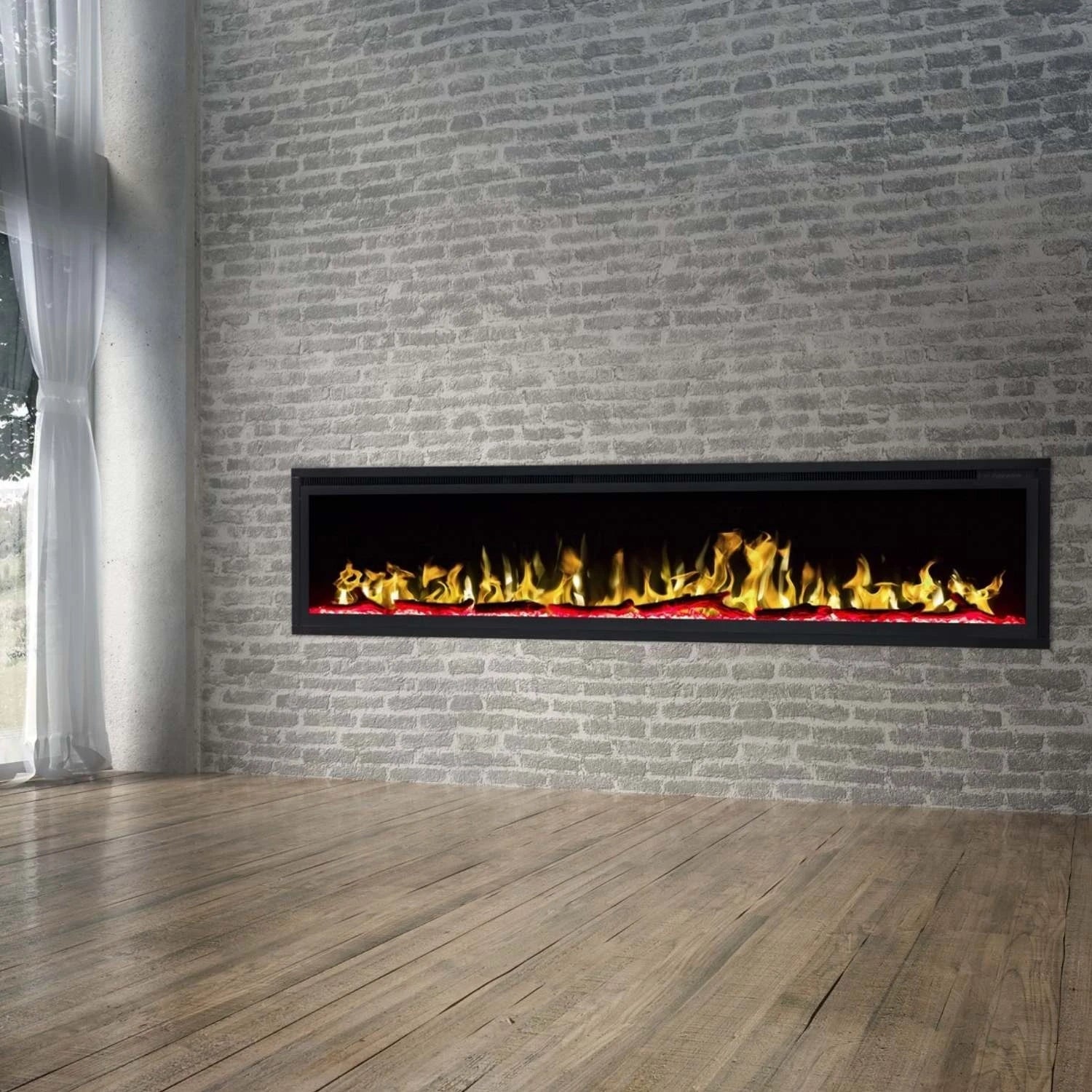 Chimenea eléctrica Royal 72" - 182 cm Chimenea montada en la pared