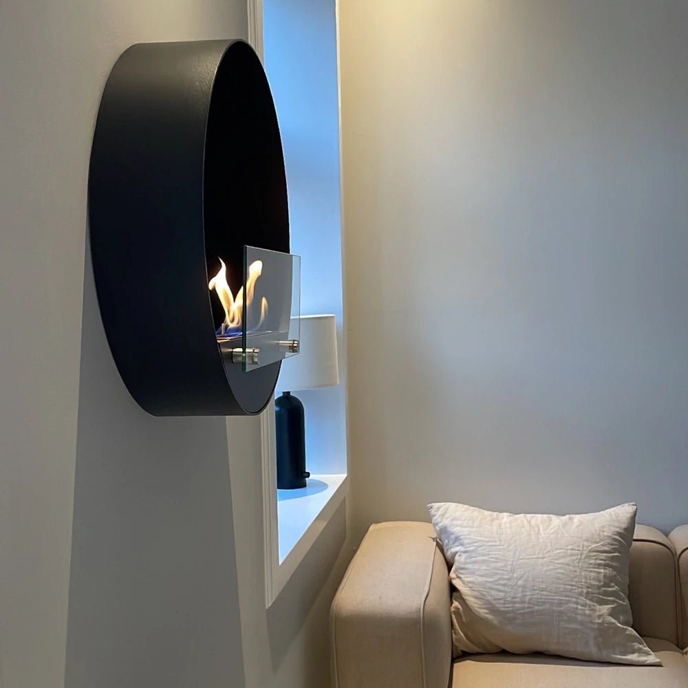Delaware S Negra - Chimenea bioetanol de pared