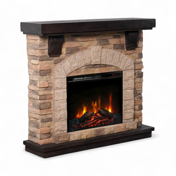 Eira - Chimenea eléctrica con diseño Clásico de Piedra