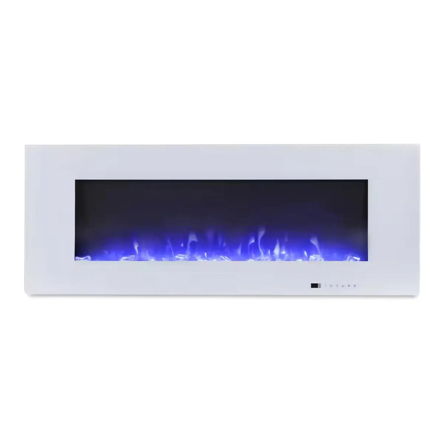 Azurite 127 cm - Chimenea eléctrica de pared en blanco