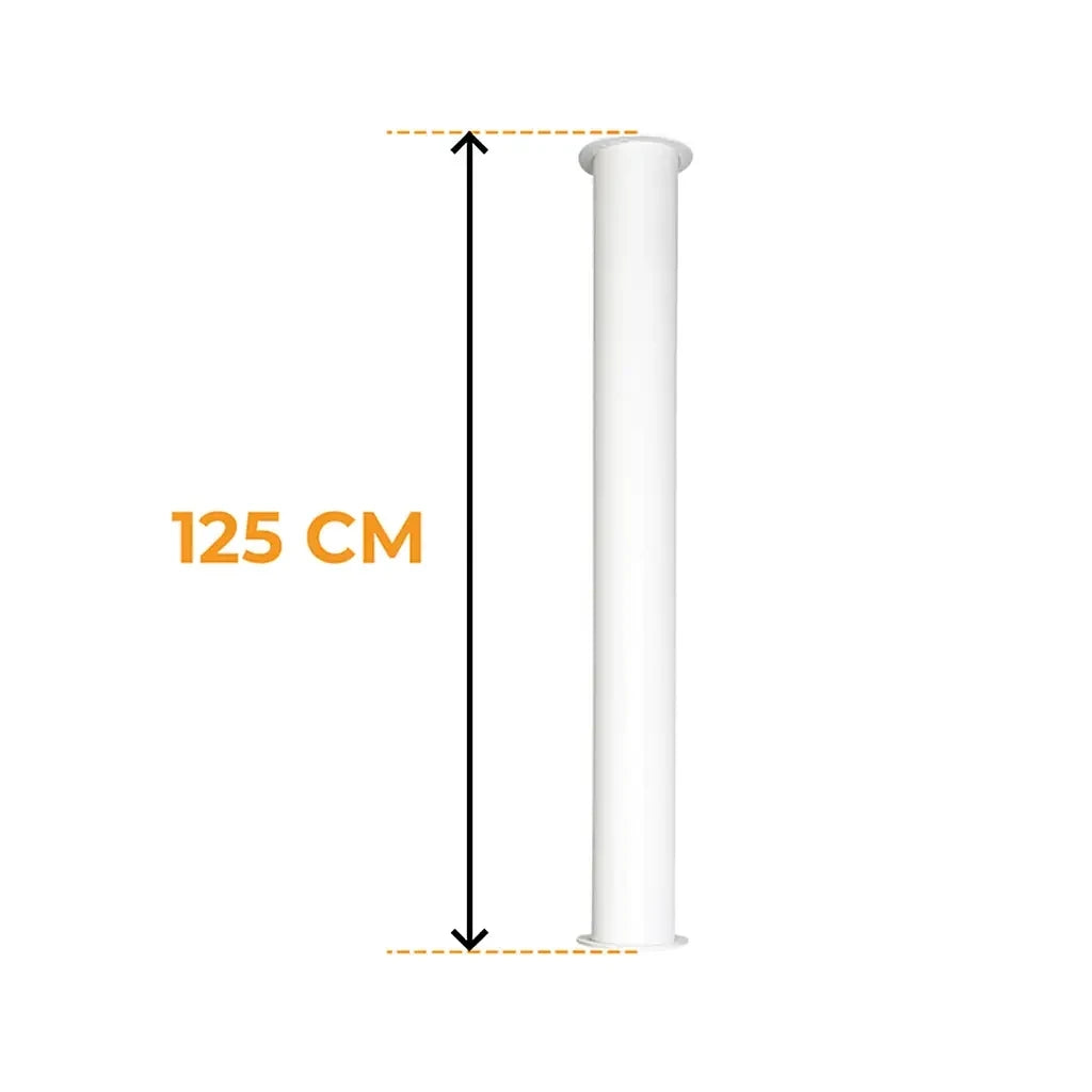 Tubo Toronto Blanco 125 cm - Longitud total 165 cm