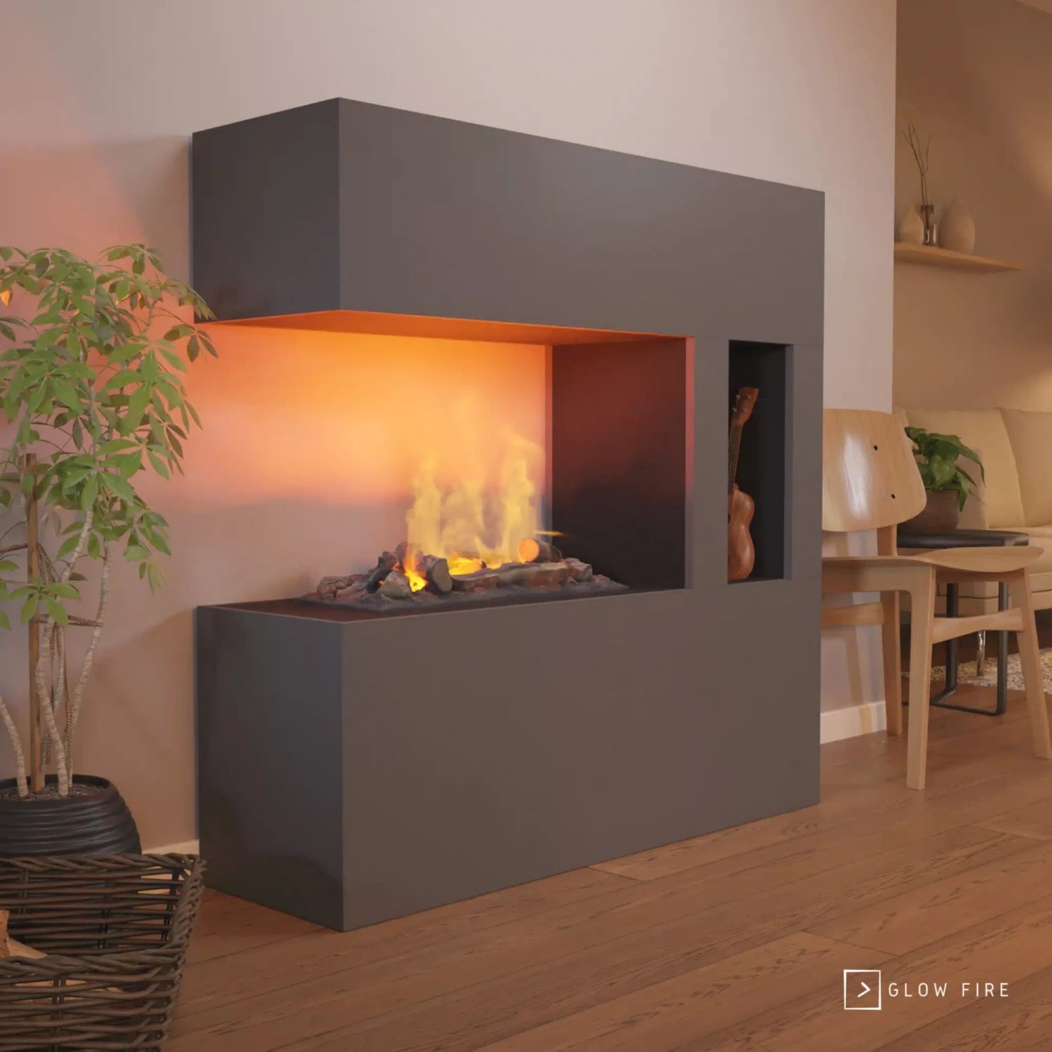 Chimenea híbrida Schiller Pocket – Gris
