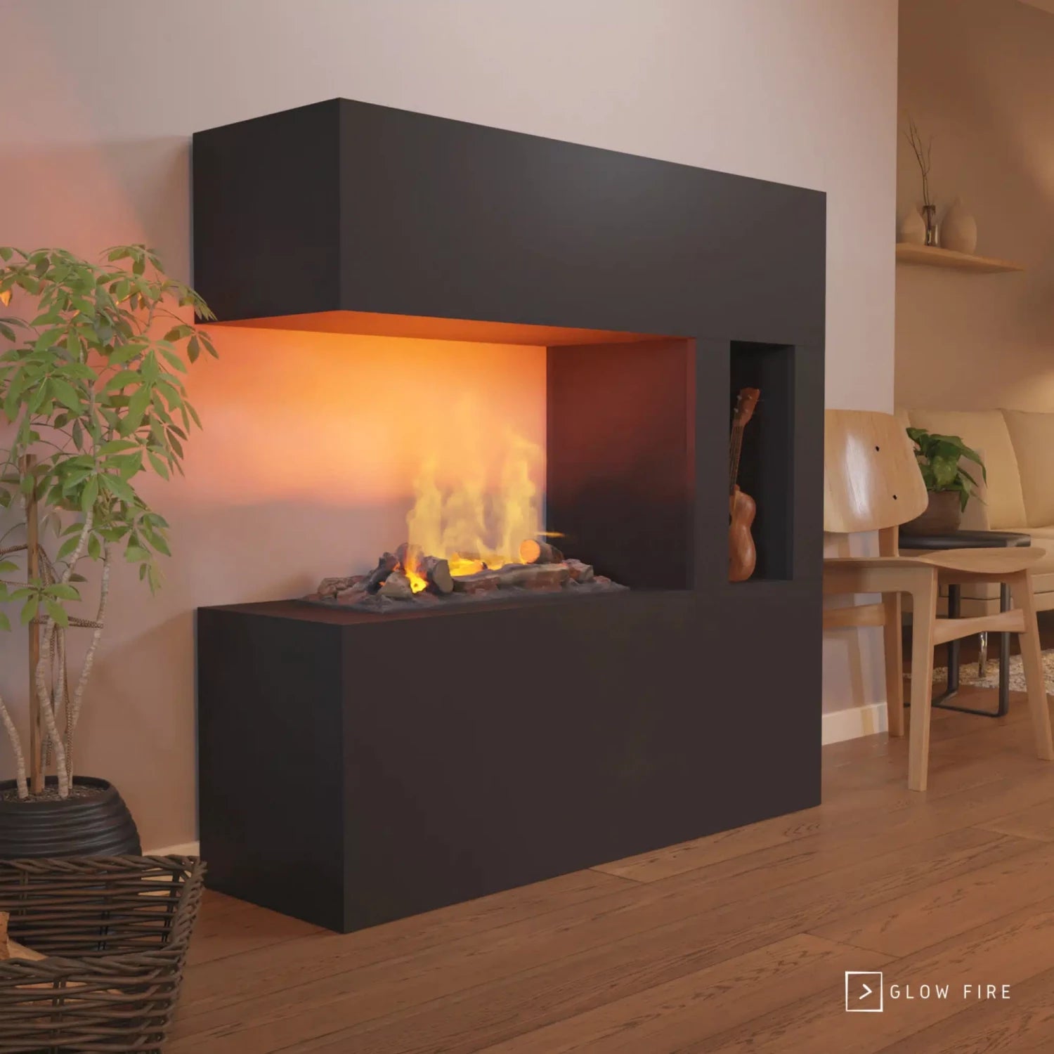 Chimenea híbrida Schiller Pocket – Negro