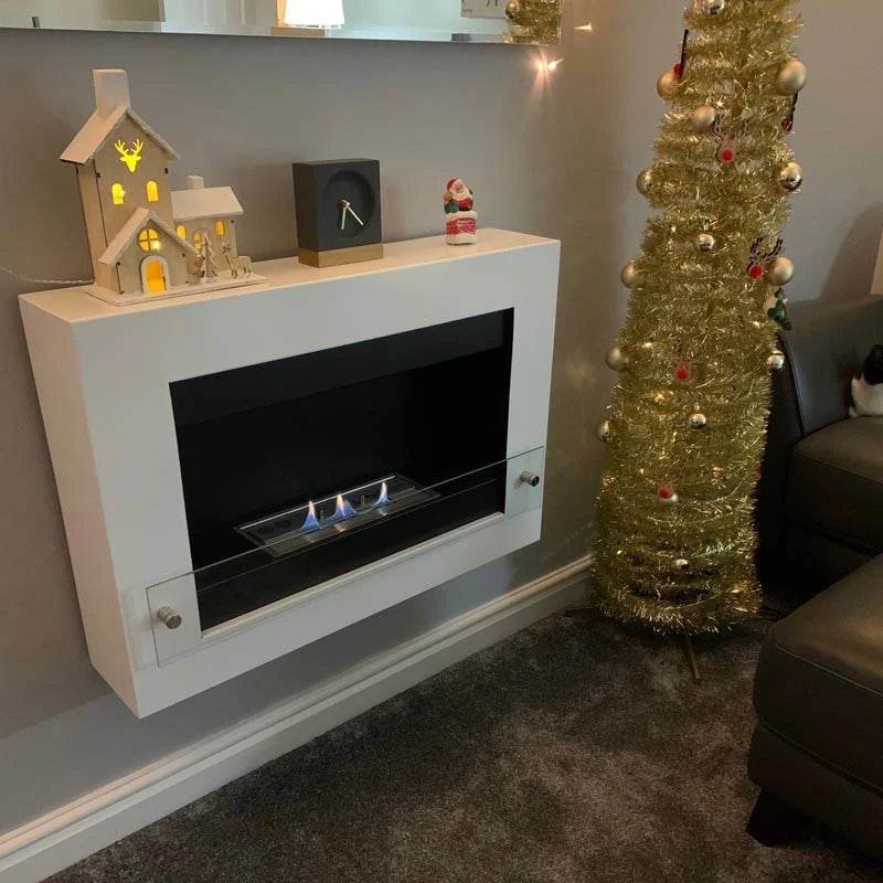 Nebraska Blanco - Chimenea bioetanol de pared