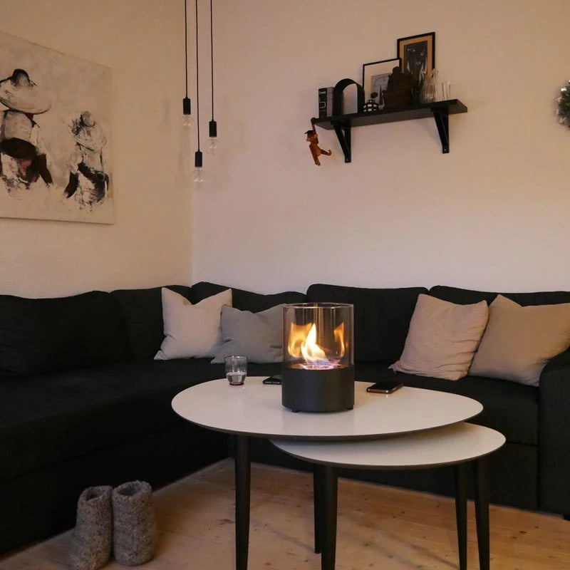 Chimenea de mesa redonda - Negro