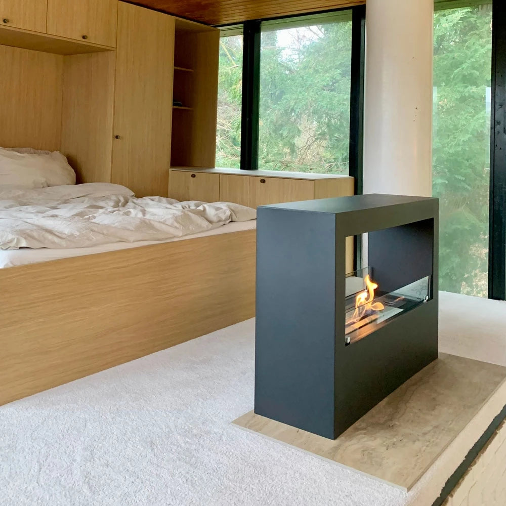 Chimenea de bioetanol de suelo - Negro