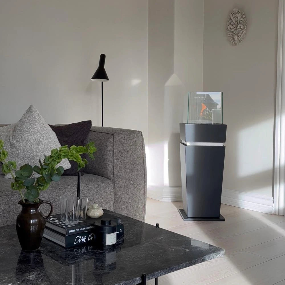 Chimenea de bioetanol estilo cono de cuatro caras