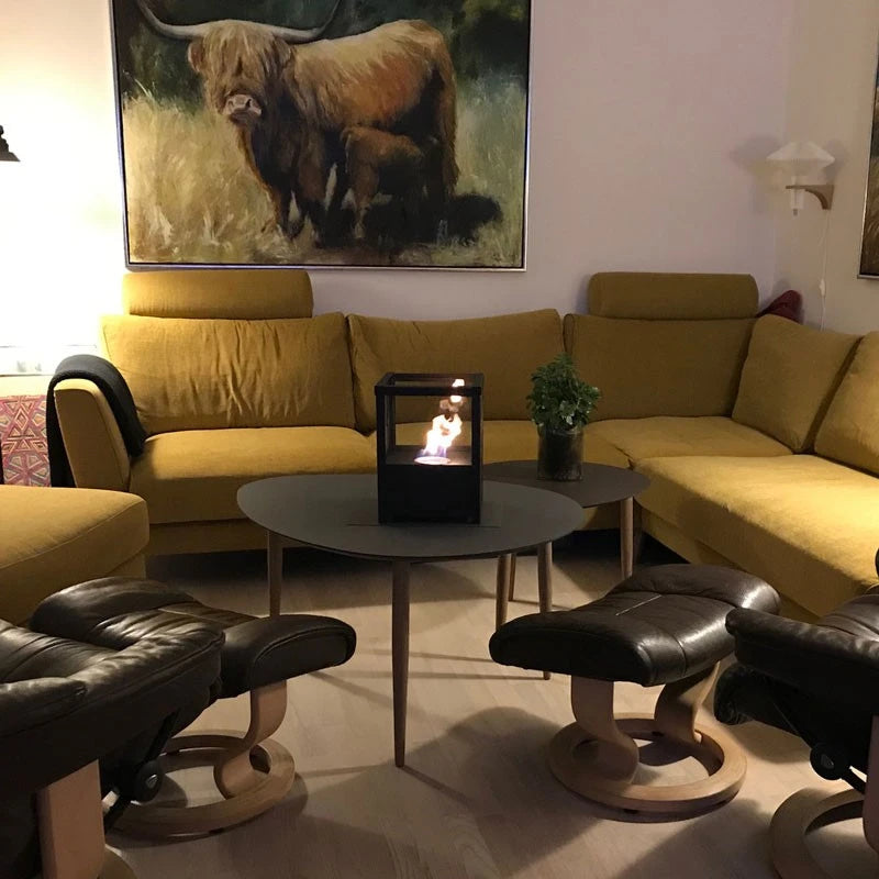 Chimenea de bioetanol de mesa cuadrada - Negro