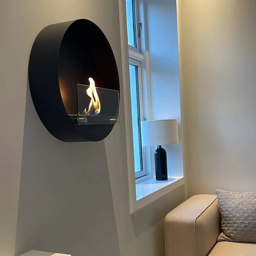 Delaware S Negra - Chimenea bioetanol de pared