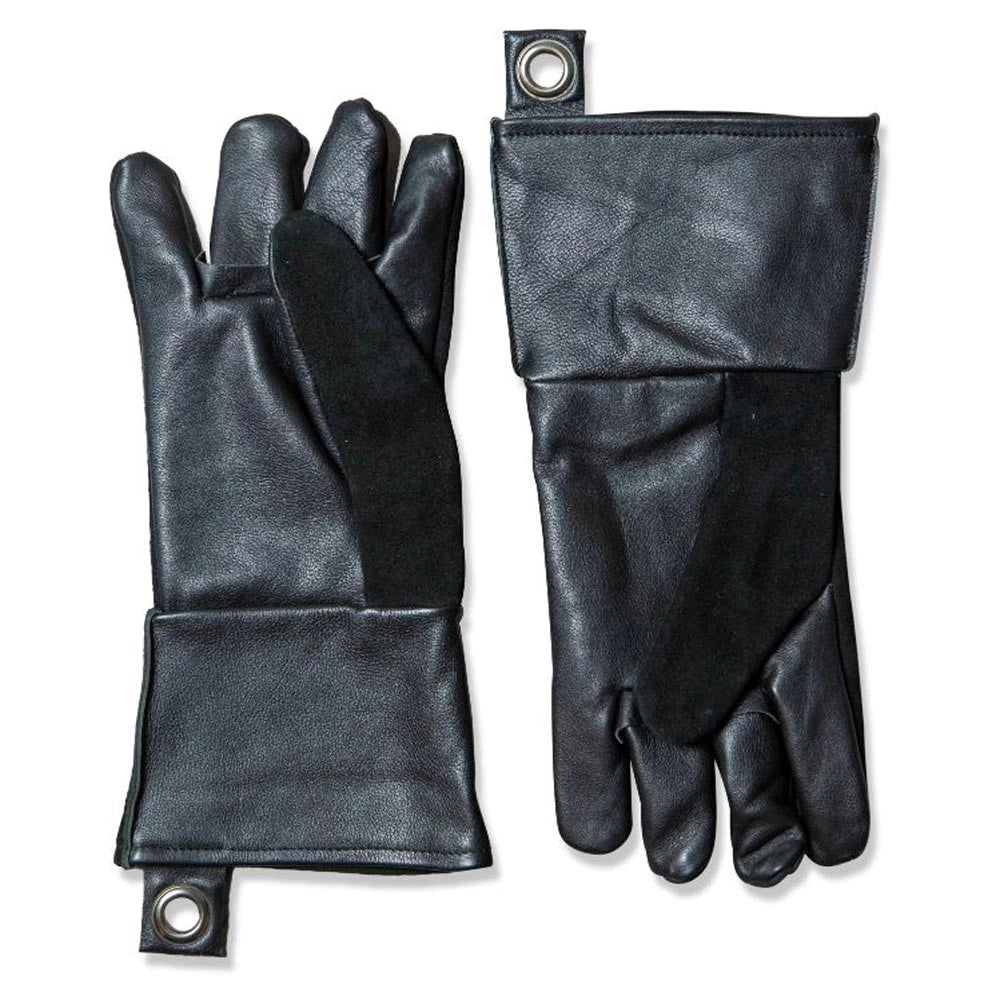 Guantes para parrilla de cuero negro - 2 uds.