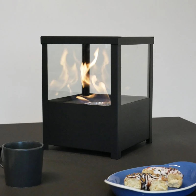 Chimenea de bioetanol de mesa cuadrada - Negro