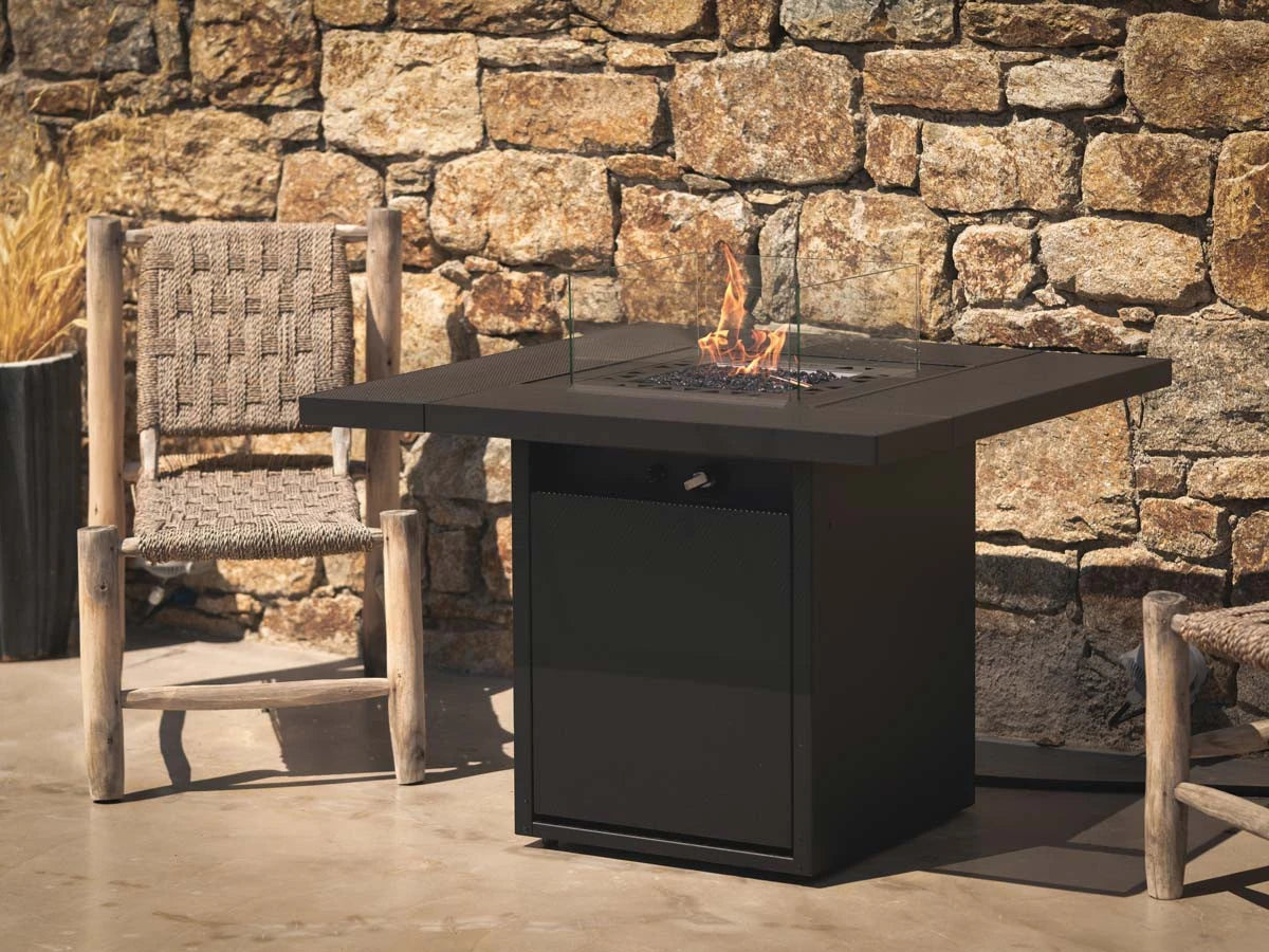 Planika Square Table outdoor gas fireplace for LPG gas cylinders