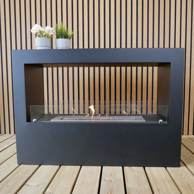 Chimenea de bioetanol de suelo - Negro