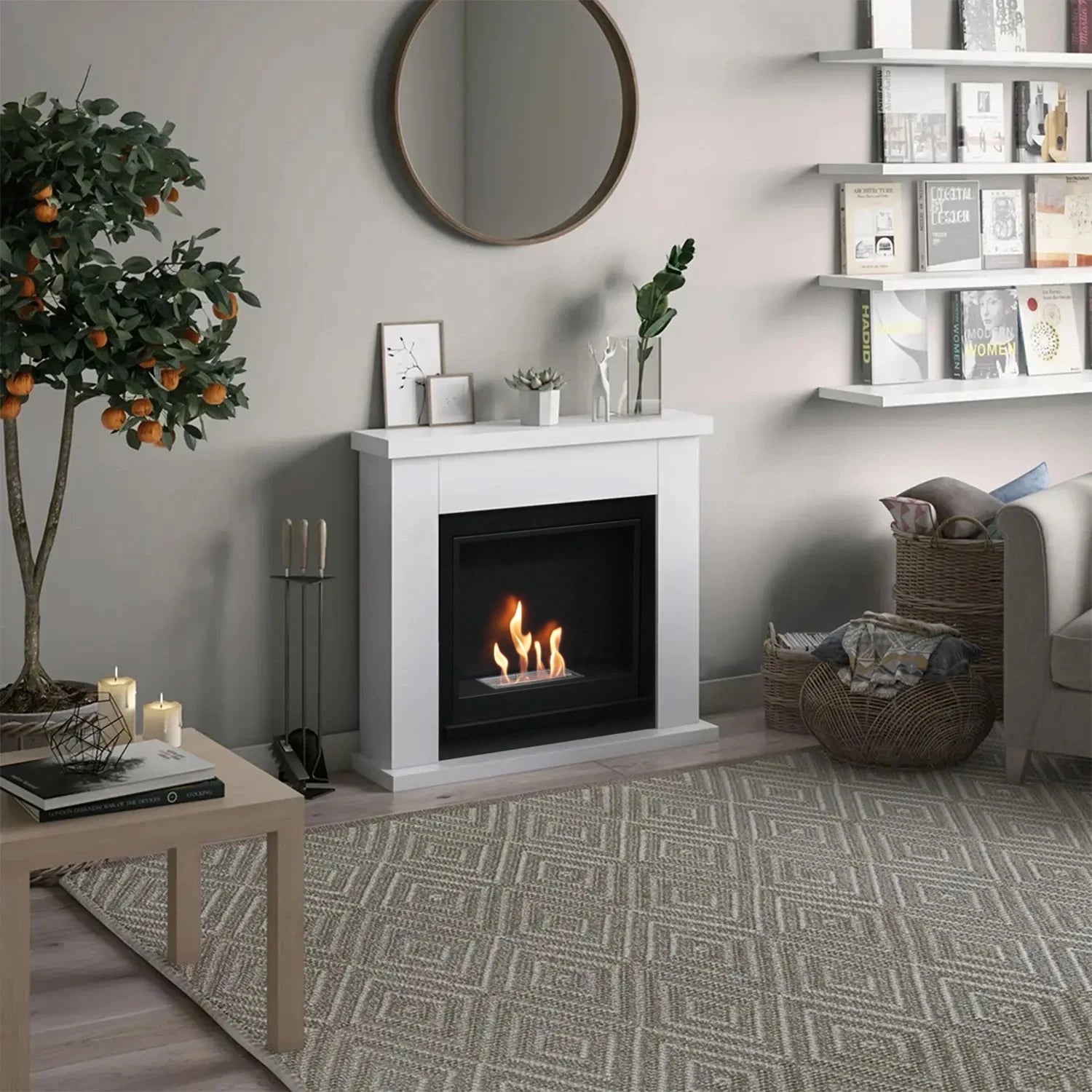 Chimenea de bioetanol Frode Blanca