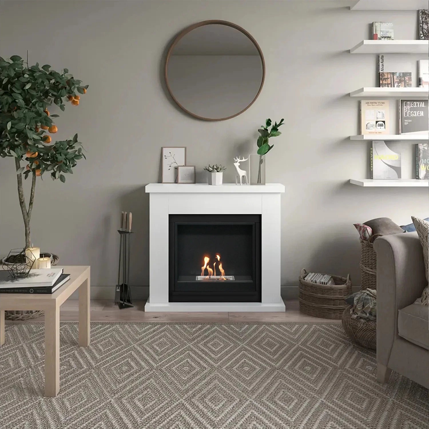 Chimenea de bioetanol Frode Blanca