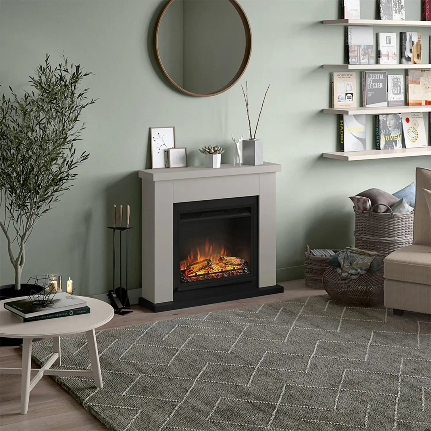 Chimenea eléctrica Frode - beige