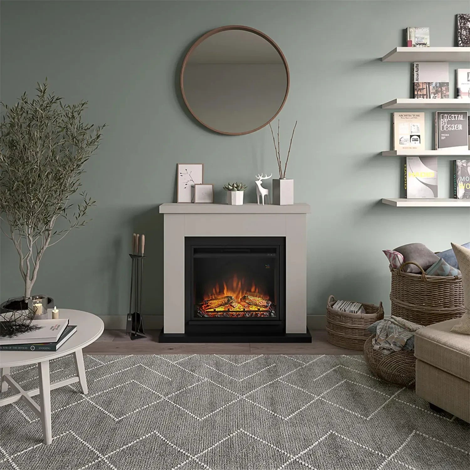 Chimenea eléctrica Frode - beige