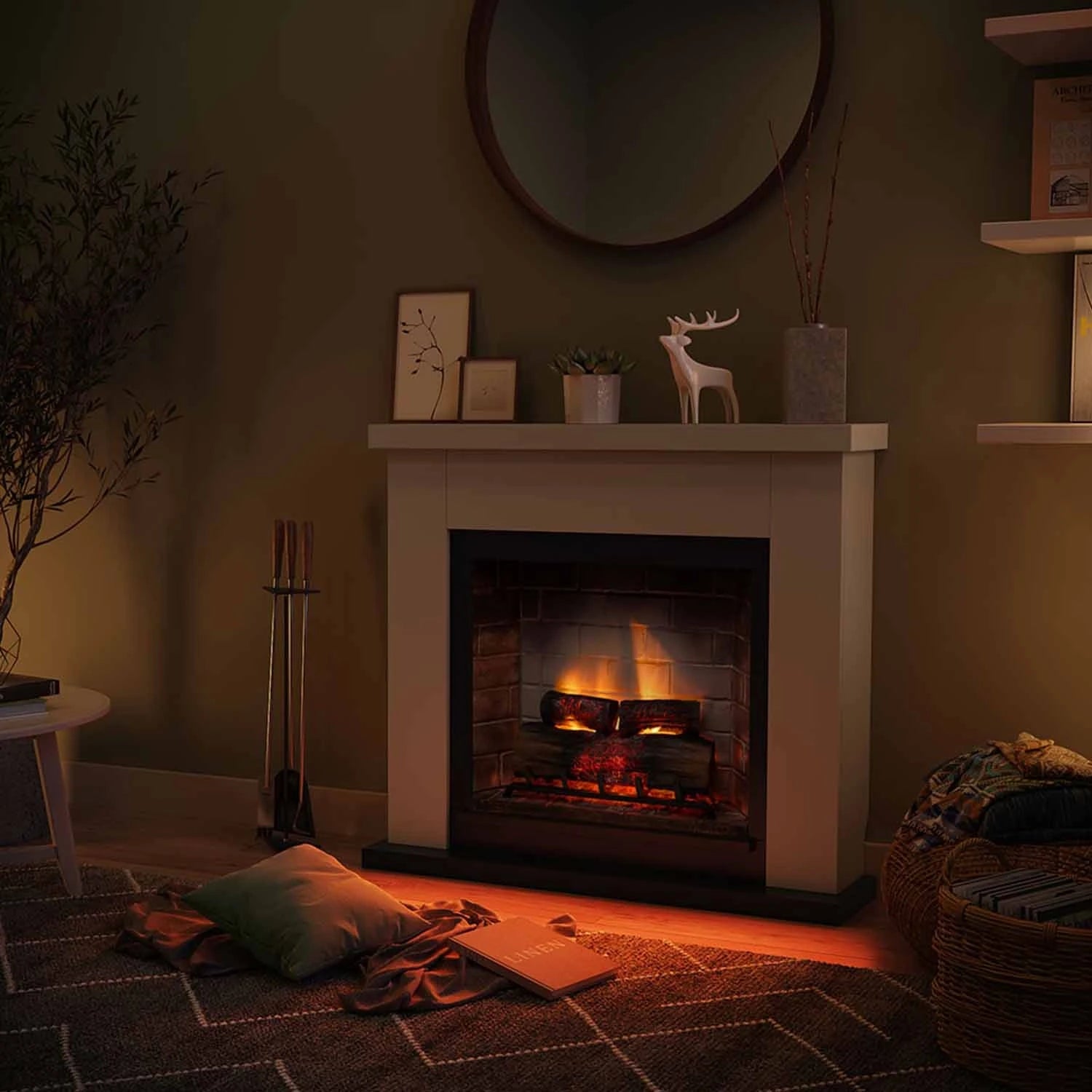 Chimenea eléctrica Frode - beige