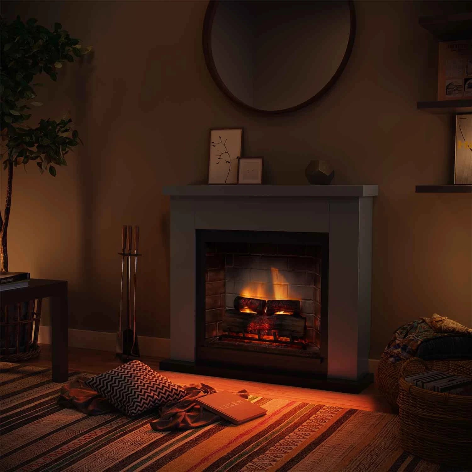 Chimenea eléctrica Frode - gris