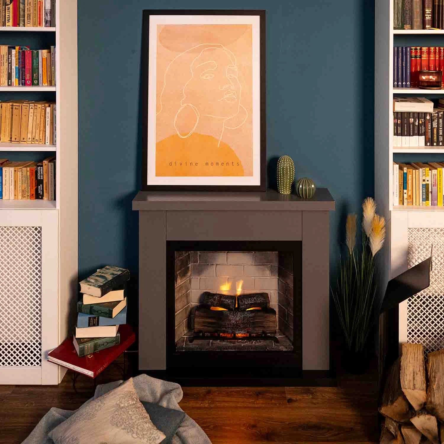 Chimenea eléctrica Frode - gris