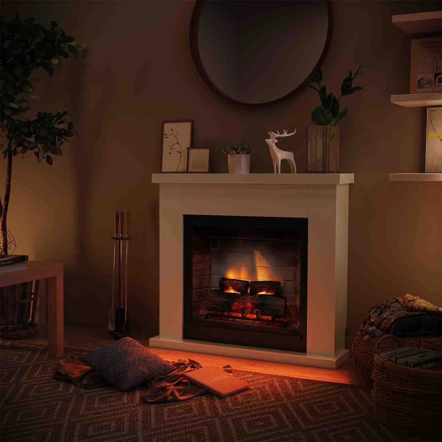Chimenea eléctrica Frode - blanca