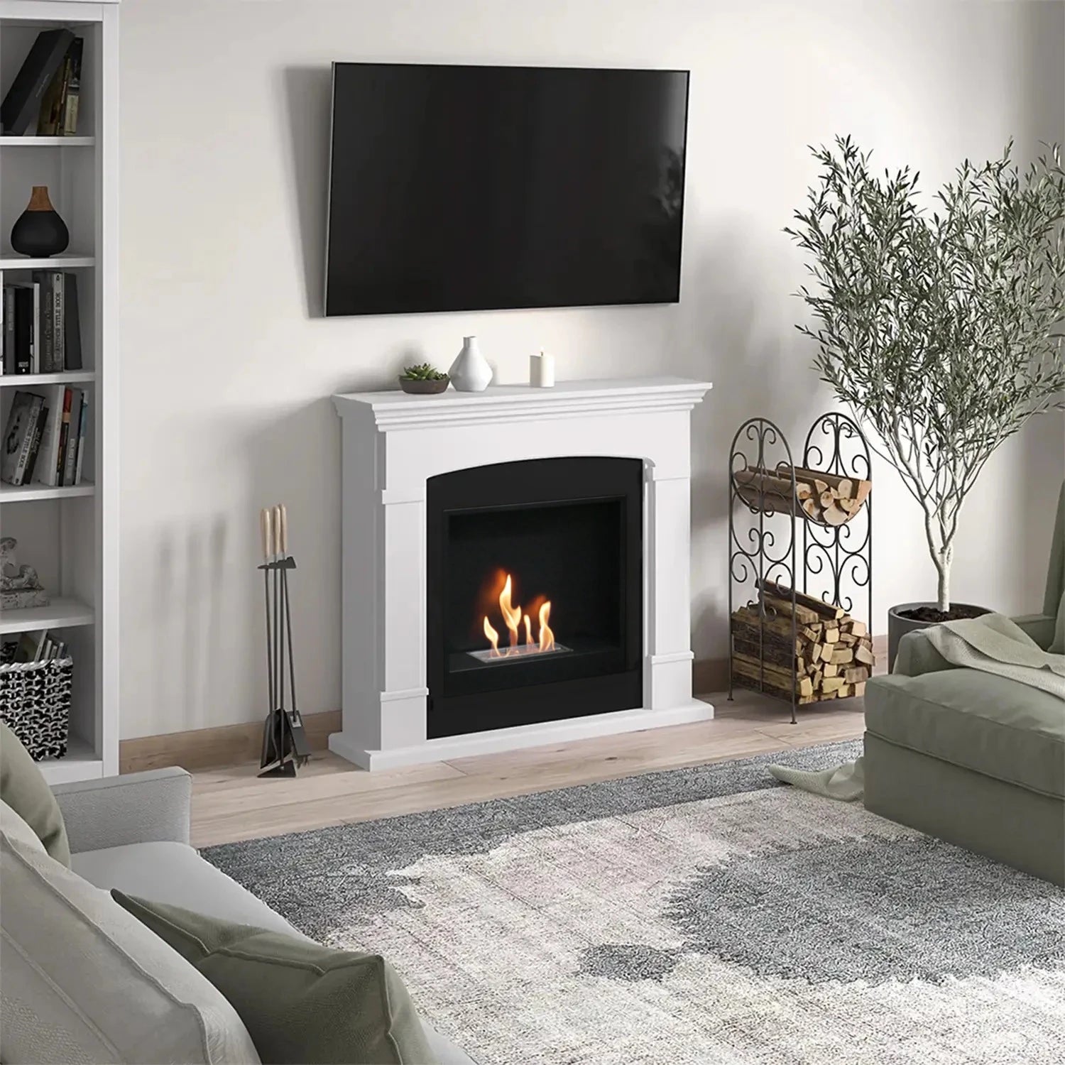 Chimenea de bioetanol Helmi Blanca