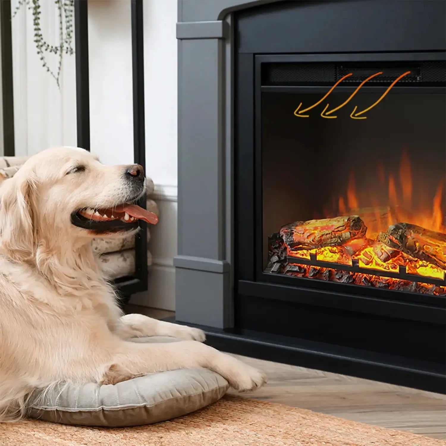Chimenea eléctrica Helmi - gris