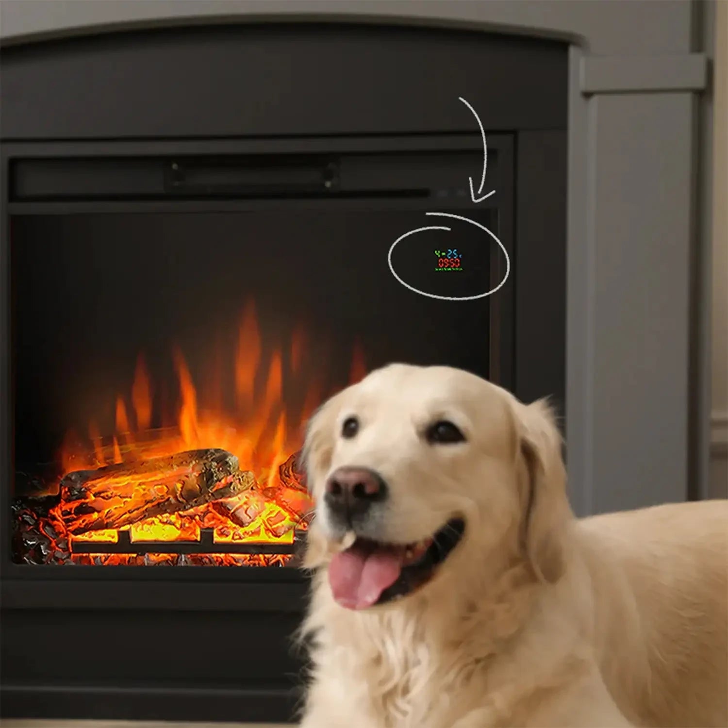 Chimenea eléctrica Helmi - gris
