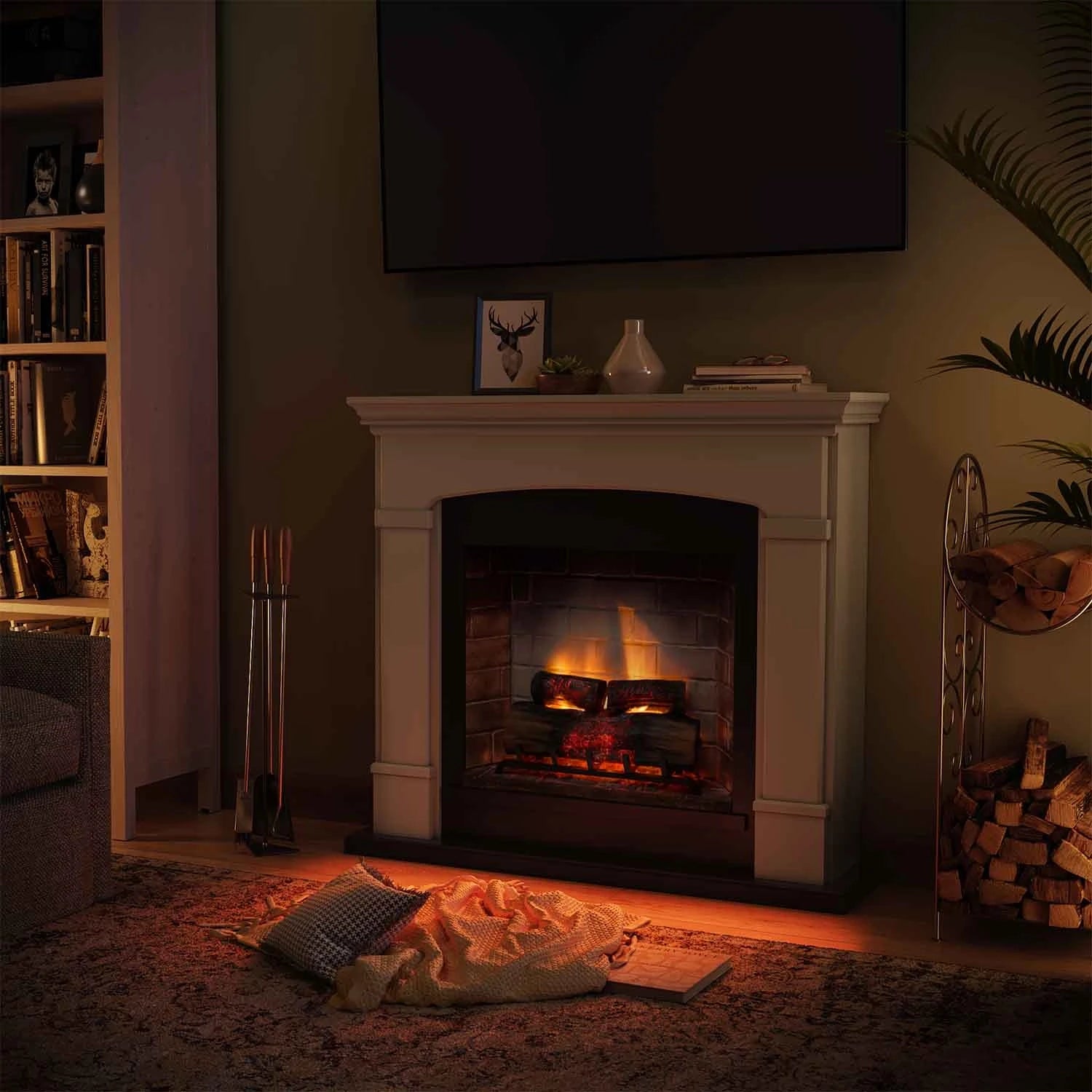 Chimenea eléctrica Helmi - beige