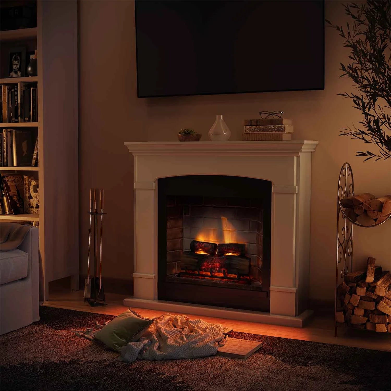 Chimenea eléctrica Helmi - blanca