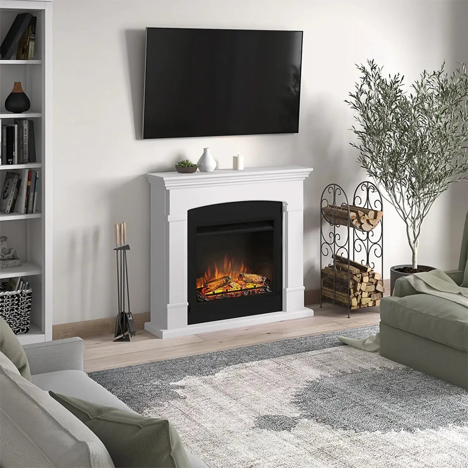 Chimenea eléctrica Helmi - blanca