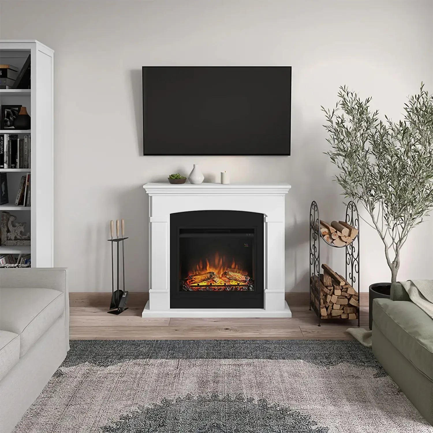 Chimenea eléctrica Helmi - blanca