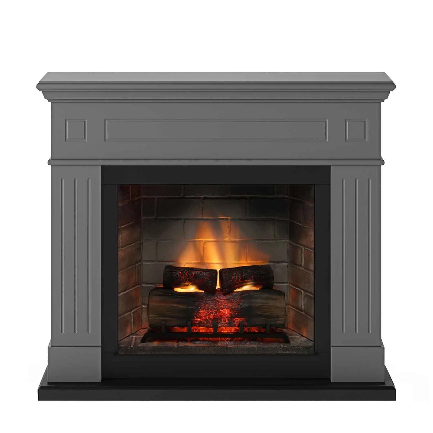 Chimenea eléctrica Larsen - gris