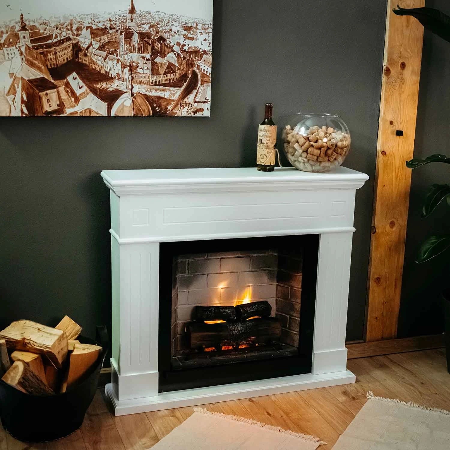 Chimenea eléctrica Larsen - blanca