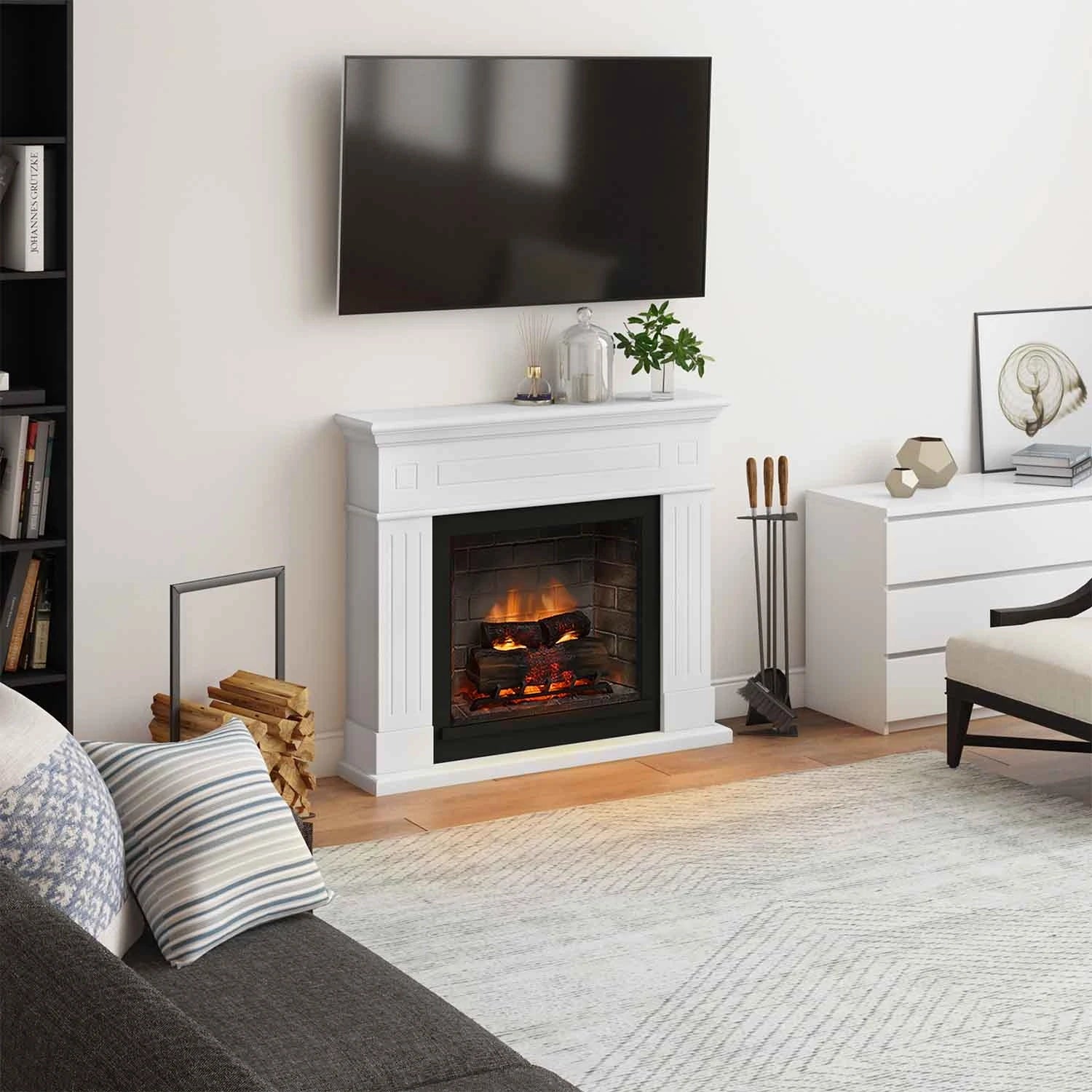 Chimenea eléctrica Larsen - blanca