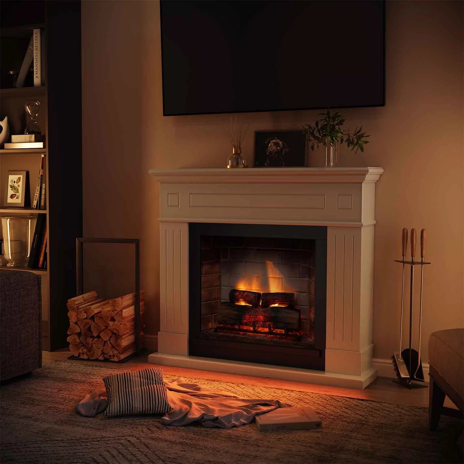 Chimenea eléctrica Larsen - blanca