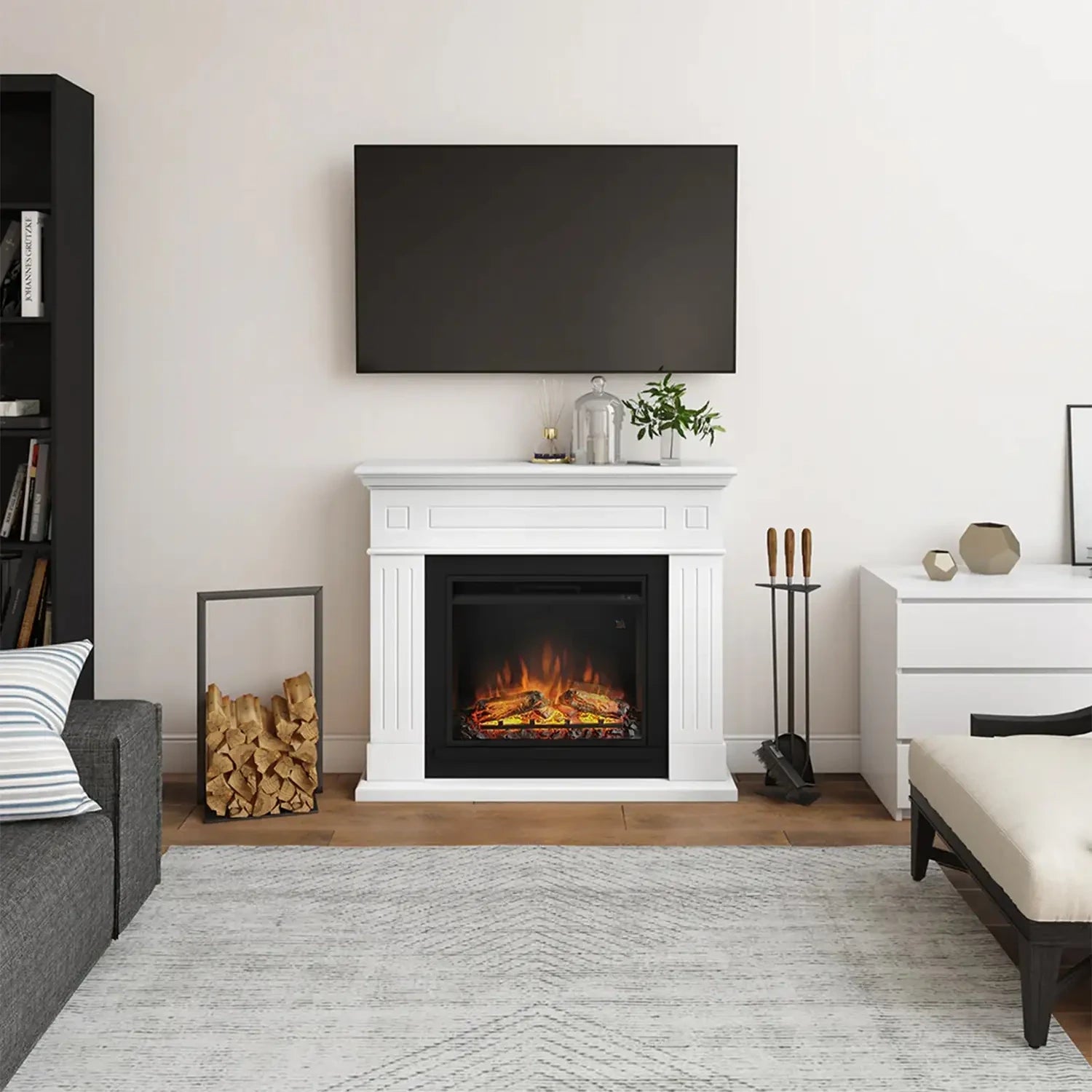 Chimenea eléctrica Larsen - blanca