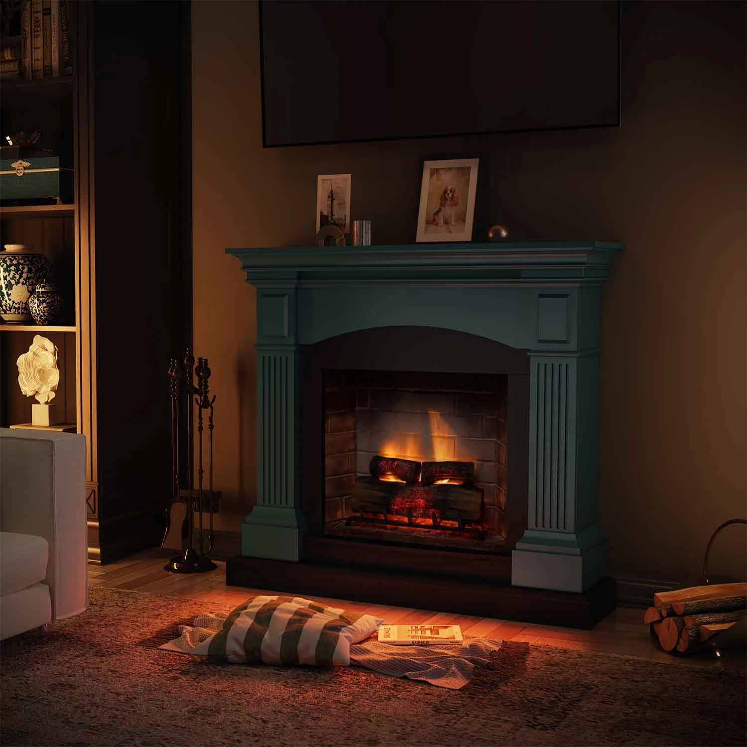 Chimenea eléctrica Magna - turquesa