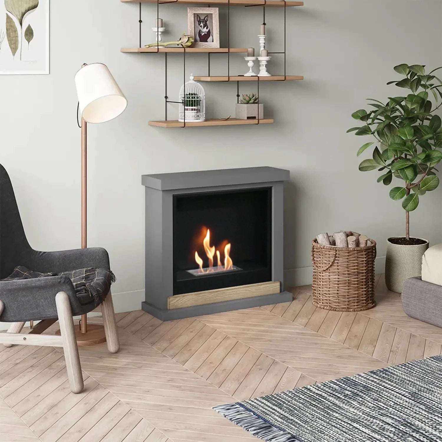 Chimenea de bioetanol Hagen Gris