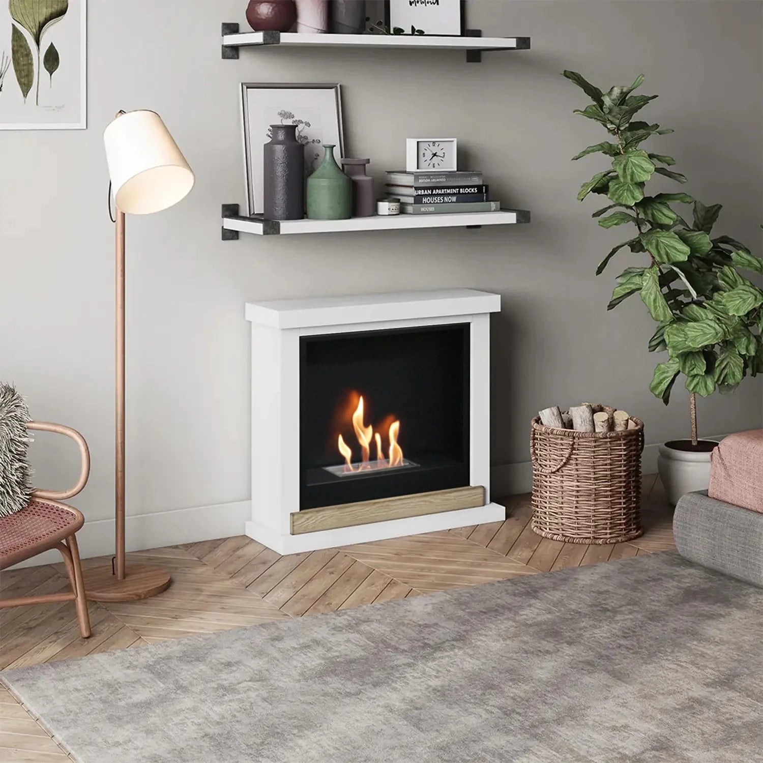 Chimenea de bioetanol Hagen Blanca