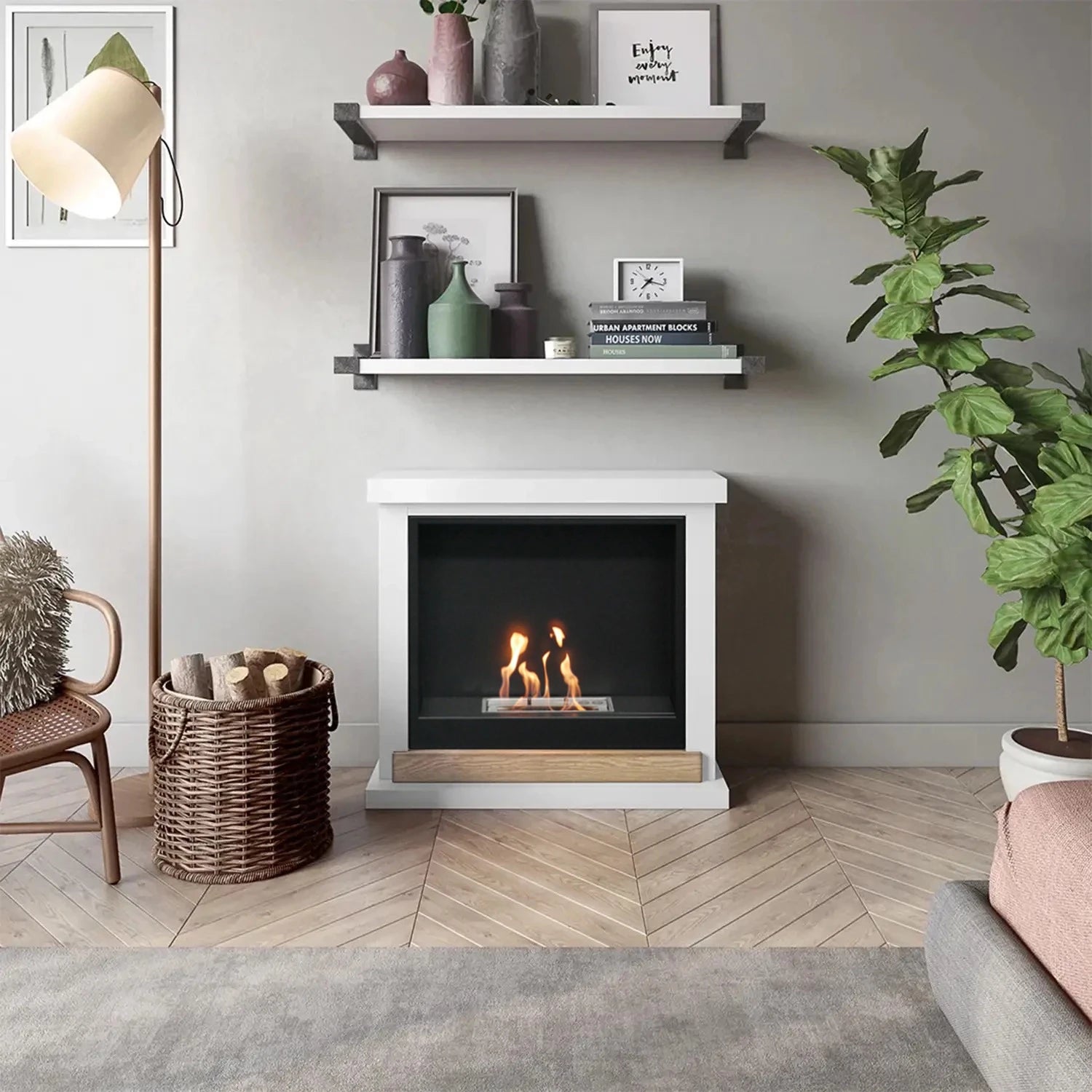 Chimenea de bioetanol Hagen Blanca